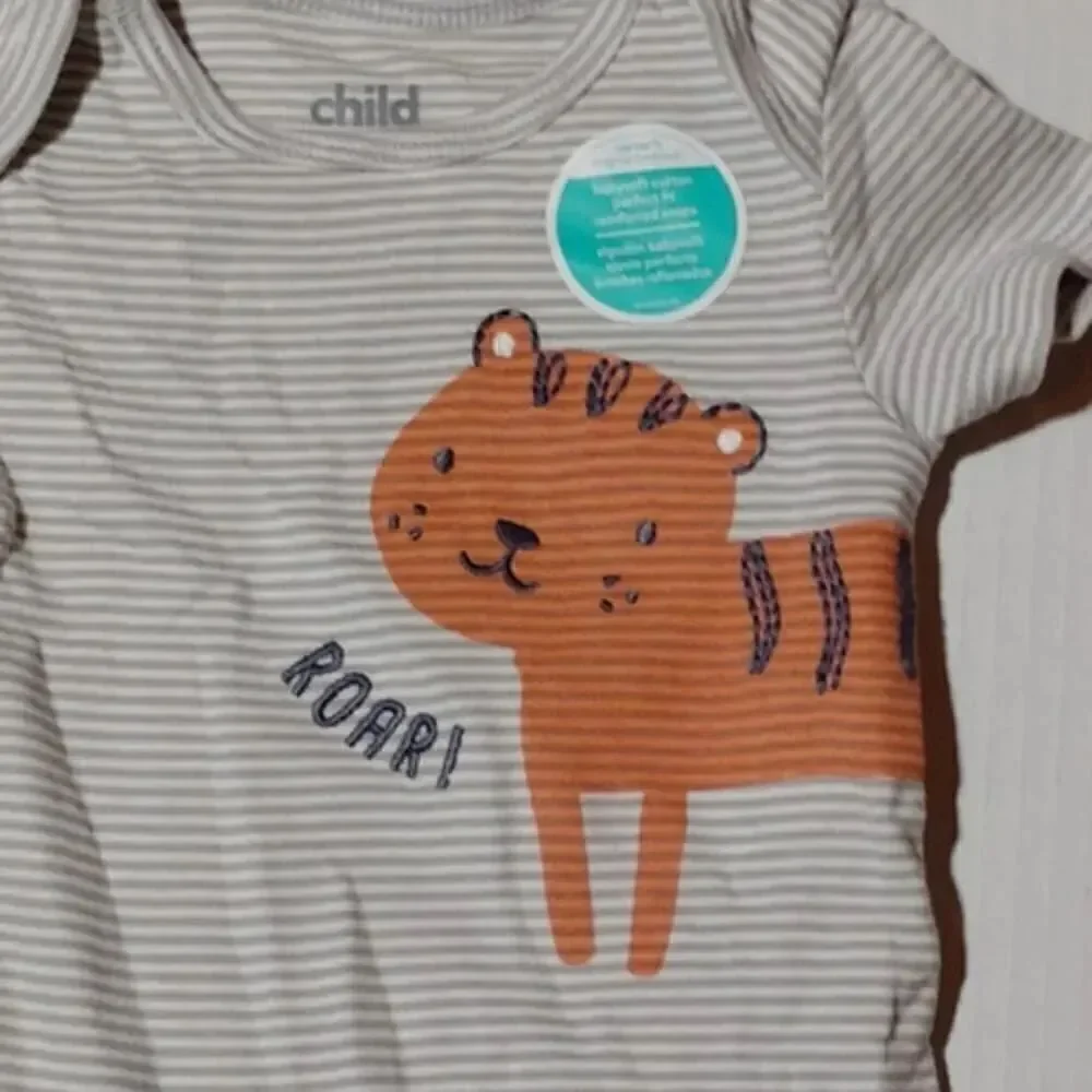 Carters Boys NEW w/Tags Gray & White Striped 